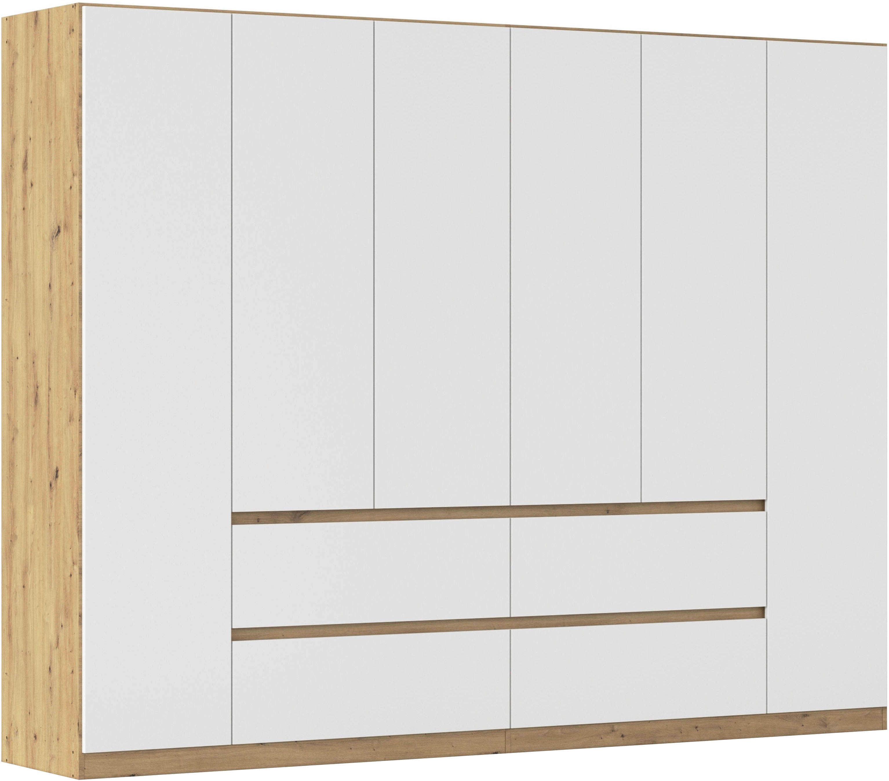 rauch Drehtürenschrank Mehrzweckschrank Aktenschrank Mietswohnung Garderobe MAINZ 271cm breit (3 verschiedene Ausstattungen BASIC/CLASSIC/PREMIUM (inkl. SOFT-CLOSE) grifflose Front, Außentüren mit Push-to-Open Funktion MADE IN GERMANY