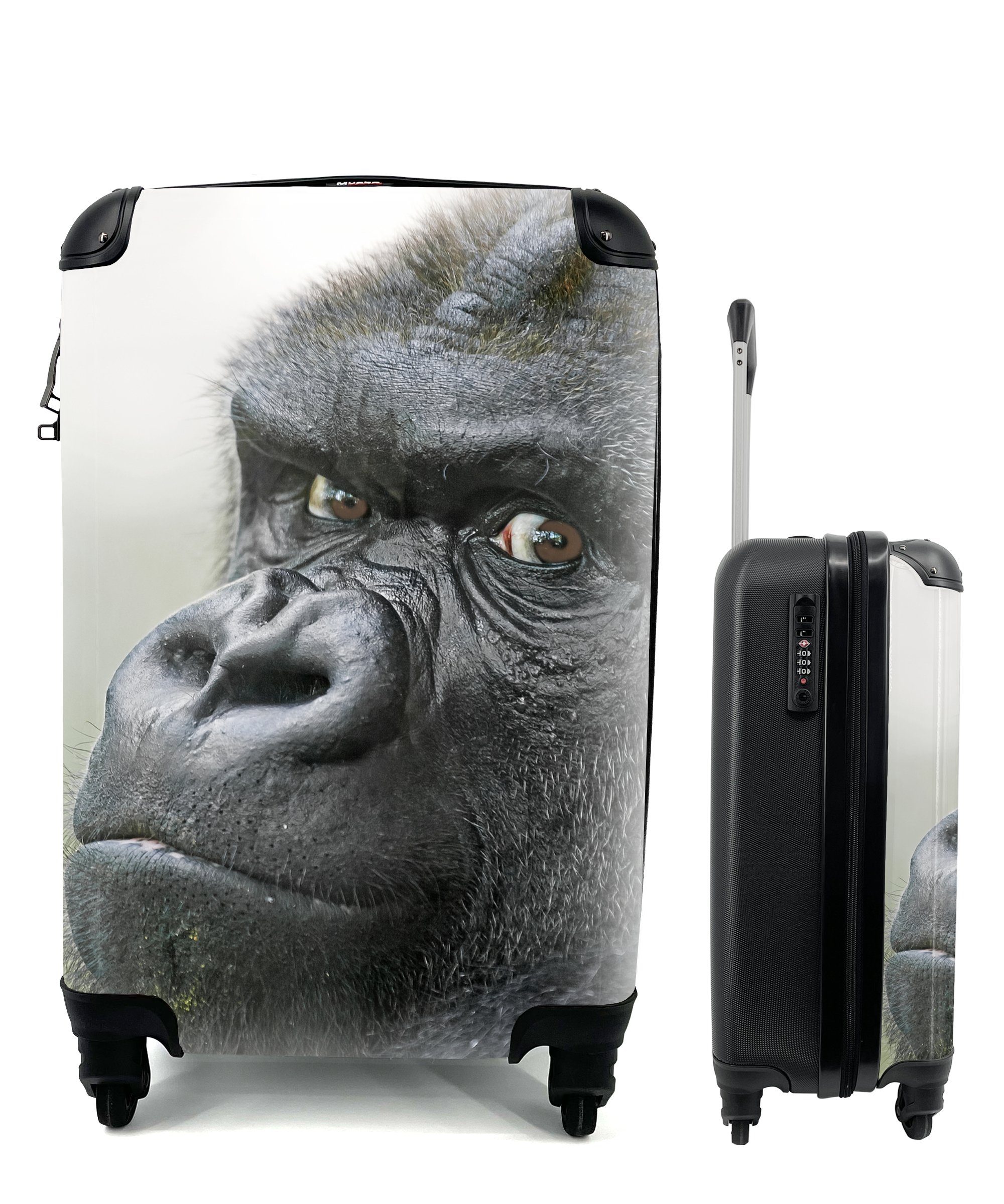 MuchoWow Handgepäckkoffer Ein erstaunlicher Gorilla, 4 Rollen, Reisetasche mit rollen, Handgepäck für Ferien, Trolley, Reisekoffer