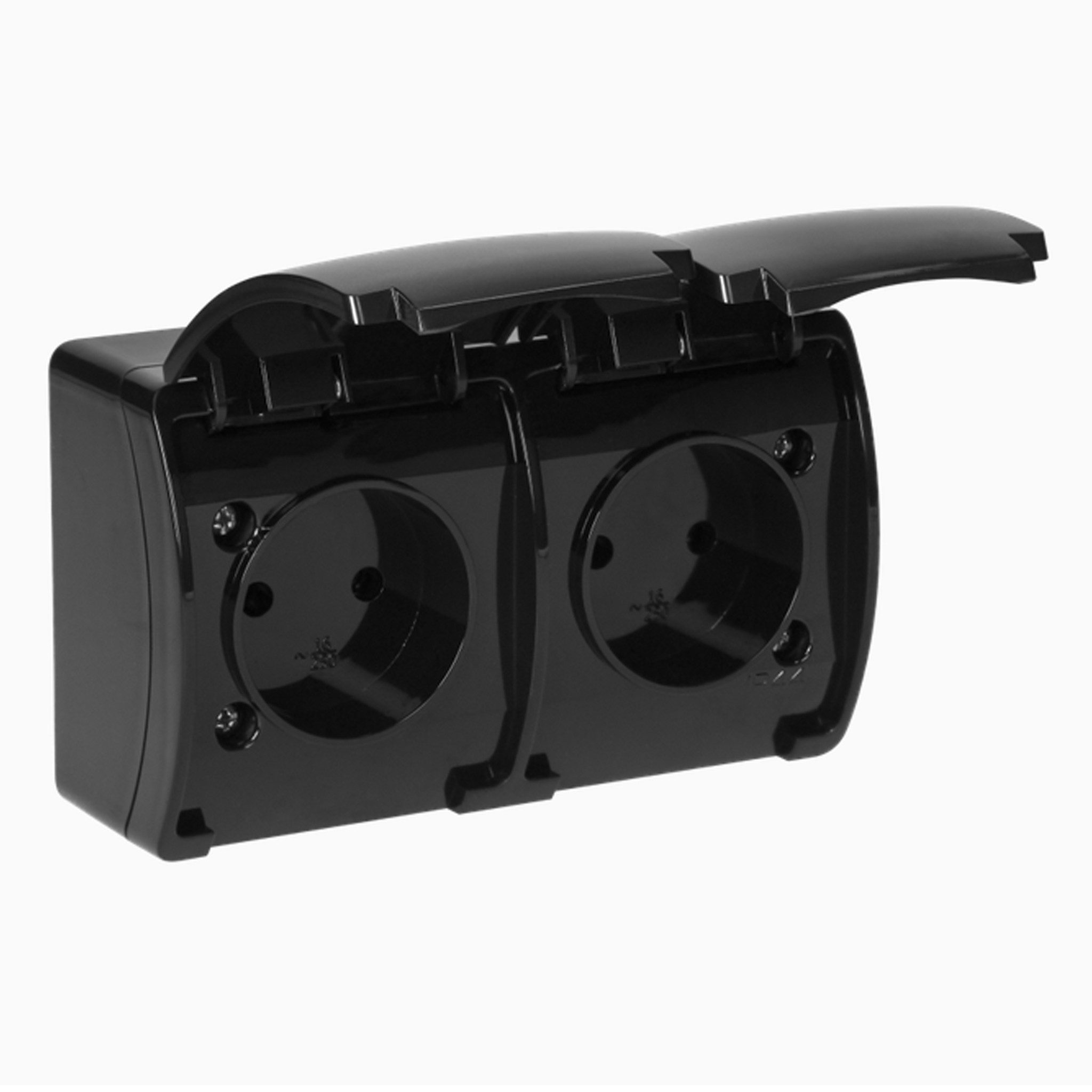 Aufputz-Steckdose Aufputz Wandschalter Steckdose IP44 schwarz Lichtschalter