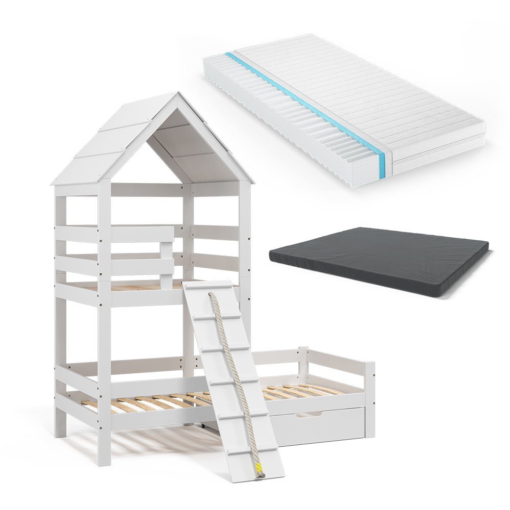 VitaliSpa® Hausbett Teddy, Weiß, 90x200 cm günstig online kaufen