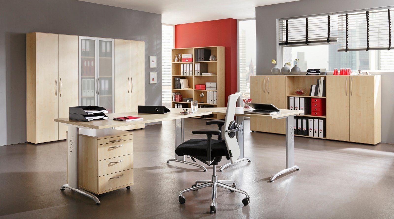 cm 120 Serie-B, - x bümö Schreibtisch 200 Dekor: Eckform: Buche Schreibtisch