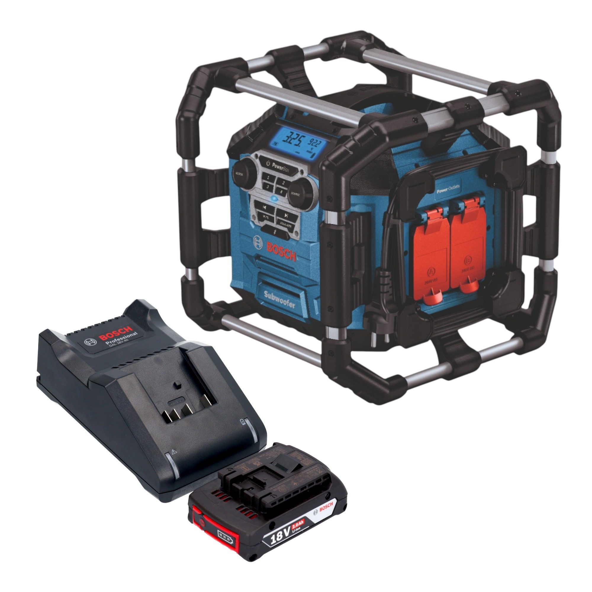 Bosch Professional GPB 18V-5 C Professional 18 V Bluetooth + 1x Akku 2,0 Ah + Ladegerät Baustellenradio