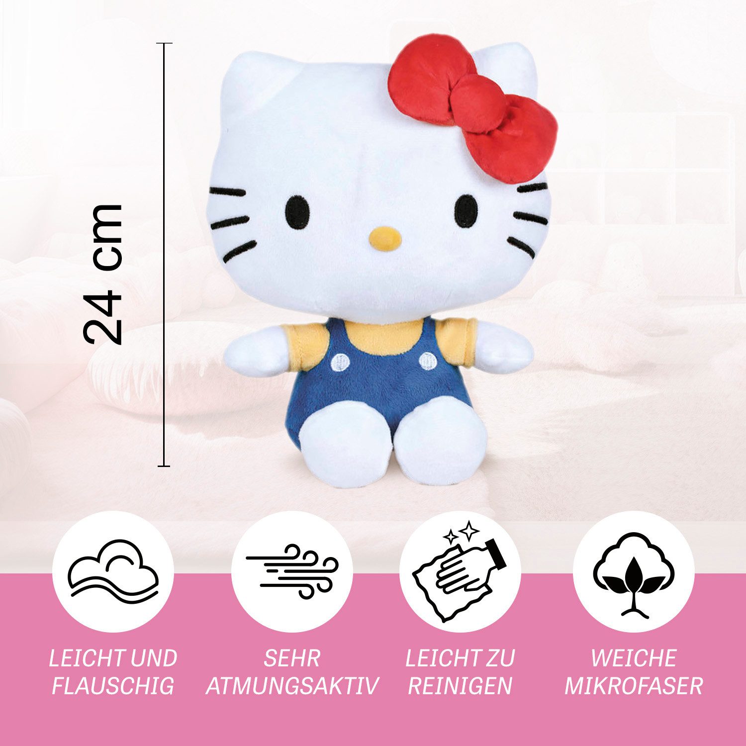 Play by Play Plüschfigur Hello Kitty Plüschtier - Icon T300 Blau 24cm - Kuscheltier
