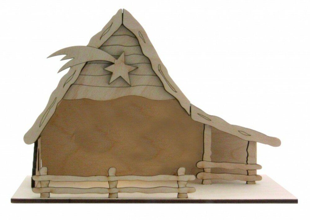 SOL-EXPERT group Modellbausatz Weihnachtskrippe, Holzbausatz ohne Krippenfiguren