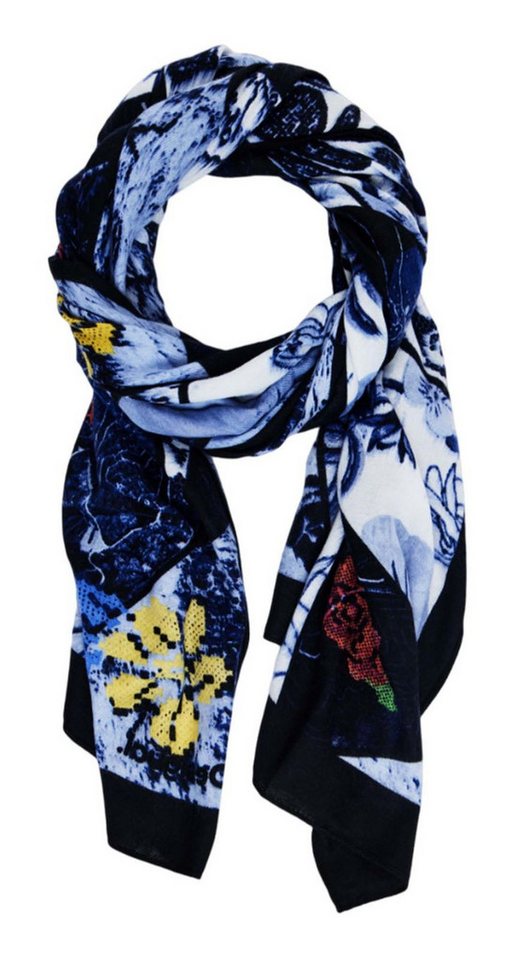 Desigual Foulard Rectangle Double Imprimé Negro Desigual Foulard Rectangle Double Imprimé Negro