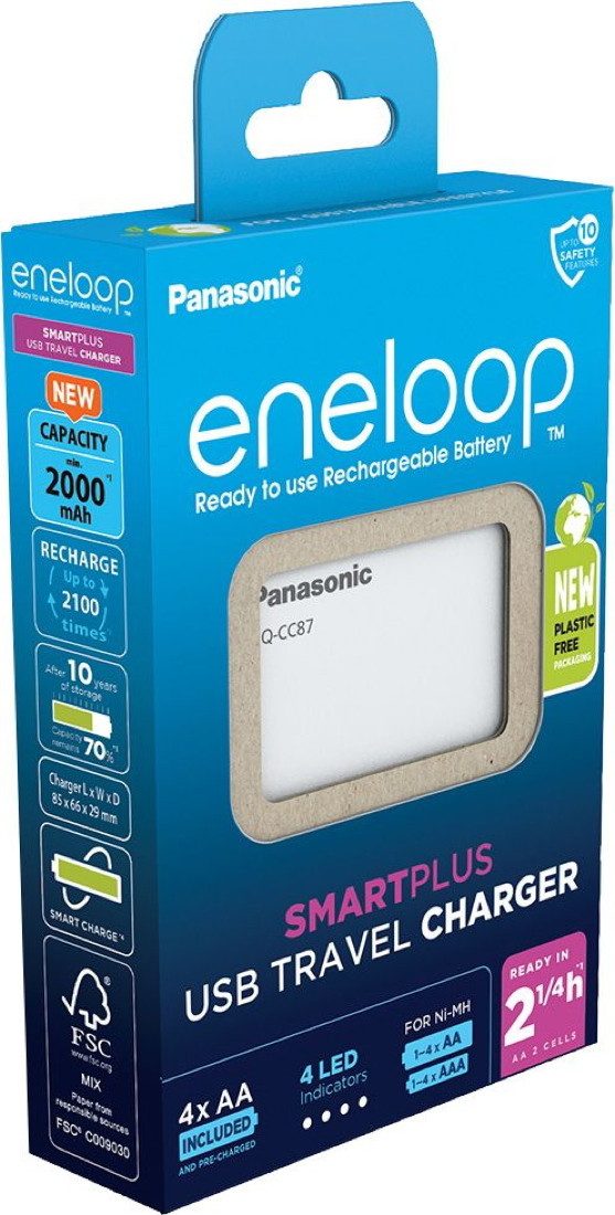 eneloop Akku Ladegerät Charger eneloop USB Travel BQ-CC87USB für 4 AA / AAA Universal-Ladegerät