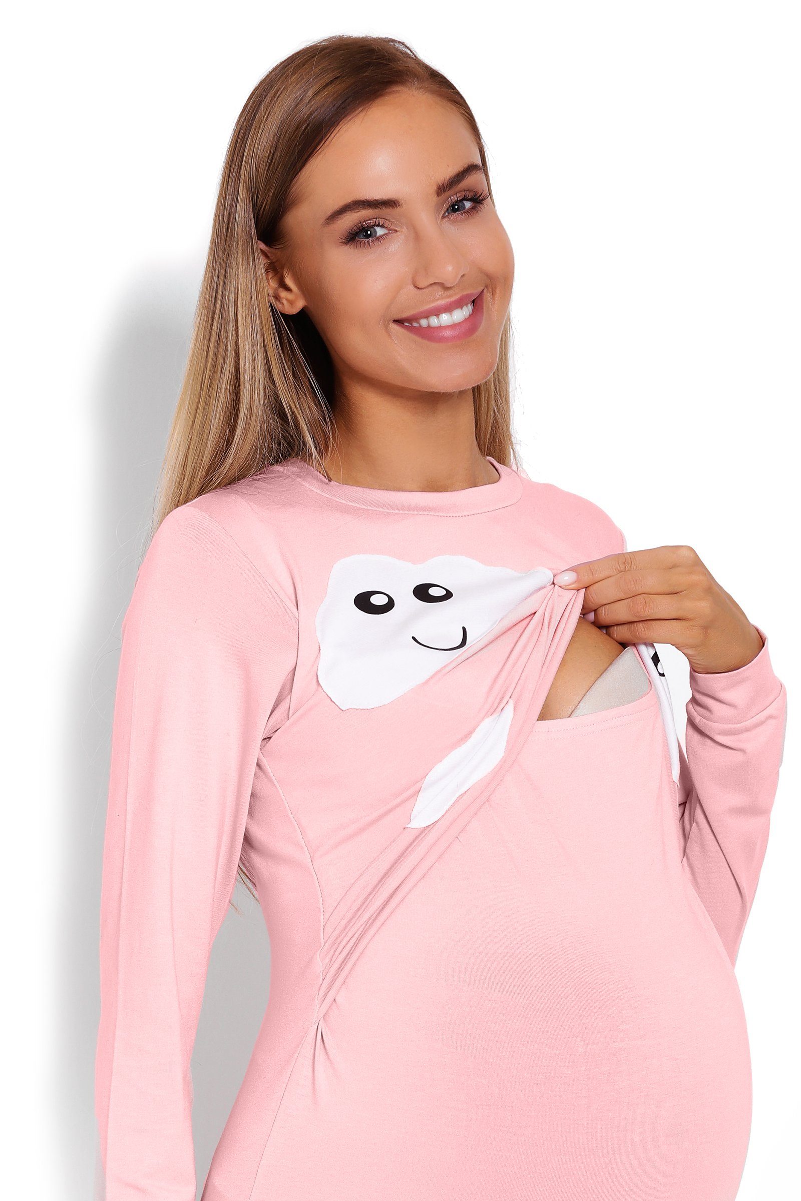Schwangerschaft Stillen Schlafanzug Umstandspyjama Stillschlafanzug rosa/pink PeeKaBoo