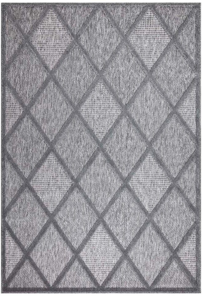 Carpet City Teppich In-& Outdoorteppich Santorini 457, 3D-Effekt, Raute-Look, rechteckig, Höhe: 5 mm, Wetterfest & UV-beständig für Terrasse, Balkon, Küche, Flur