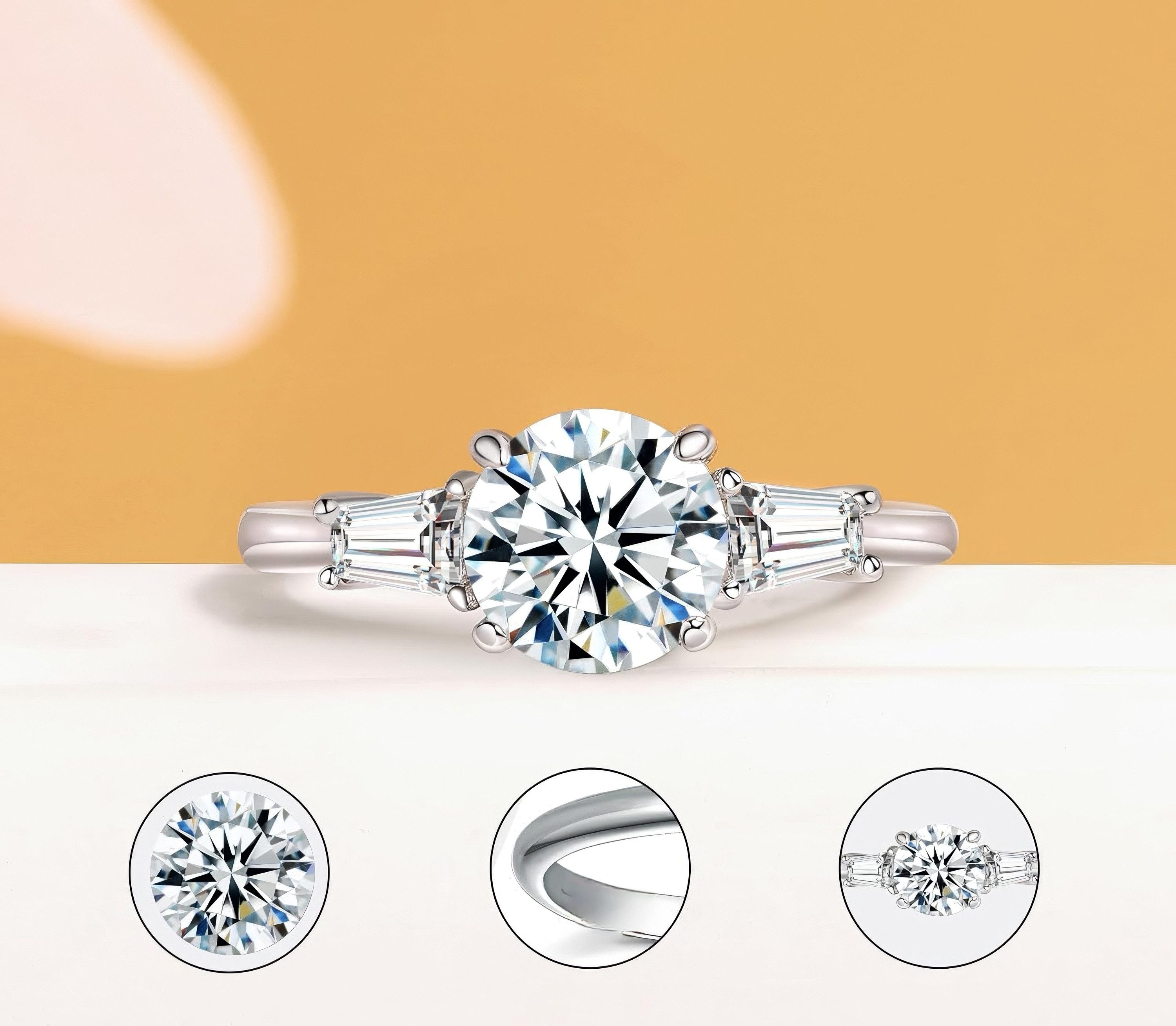 Jumpeak Diamantring 1,2 Karat laborgezüchteter Diamant, Damenring, Verlobungsring, Ehering, E, vs1, 3ex, mit igi-Zertifikat, Geschenk für Damen zum Thema Liebe