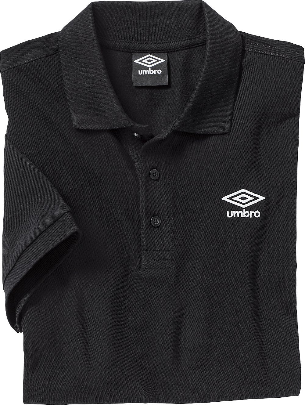 Umbro Poloshirt körniges Piqué-Gewebe aus schwarz Baumwolle
