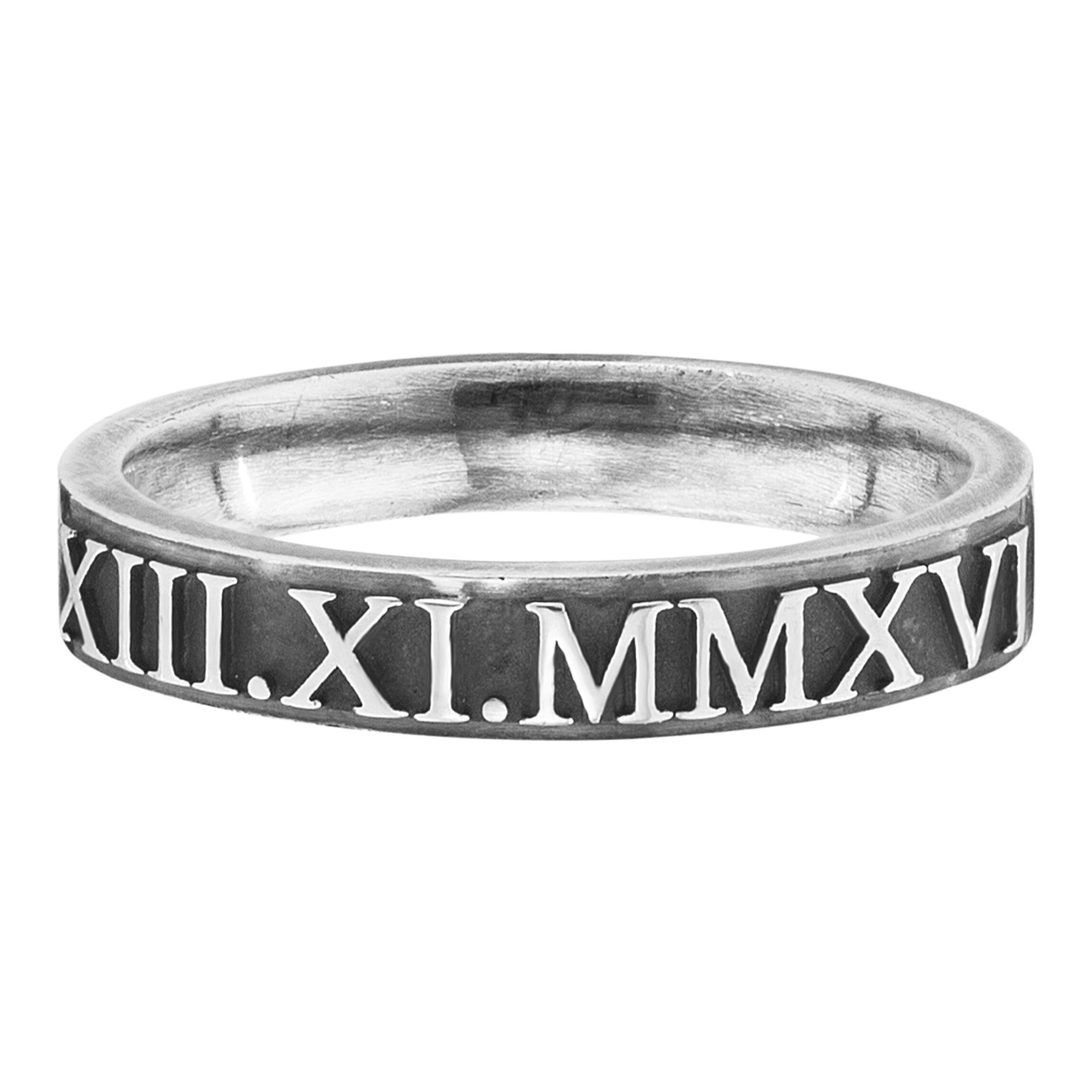 Silber 925/- Fingerring Sterling CAÏ matt-oxidiert