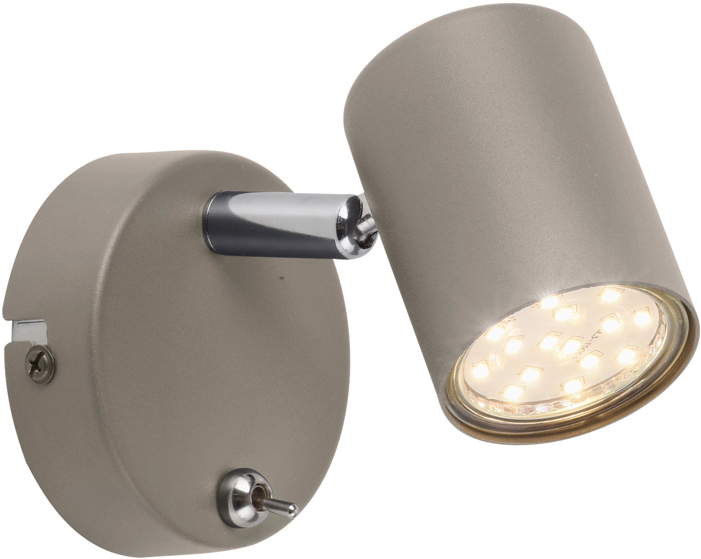 LED schwenkbarer greige Wandleuchte und LED Wandstrahler Warmweiß, dreh- my Wandlampe, Spot, home Maci, wechselbar, Wandspot Leuchtmittel