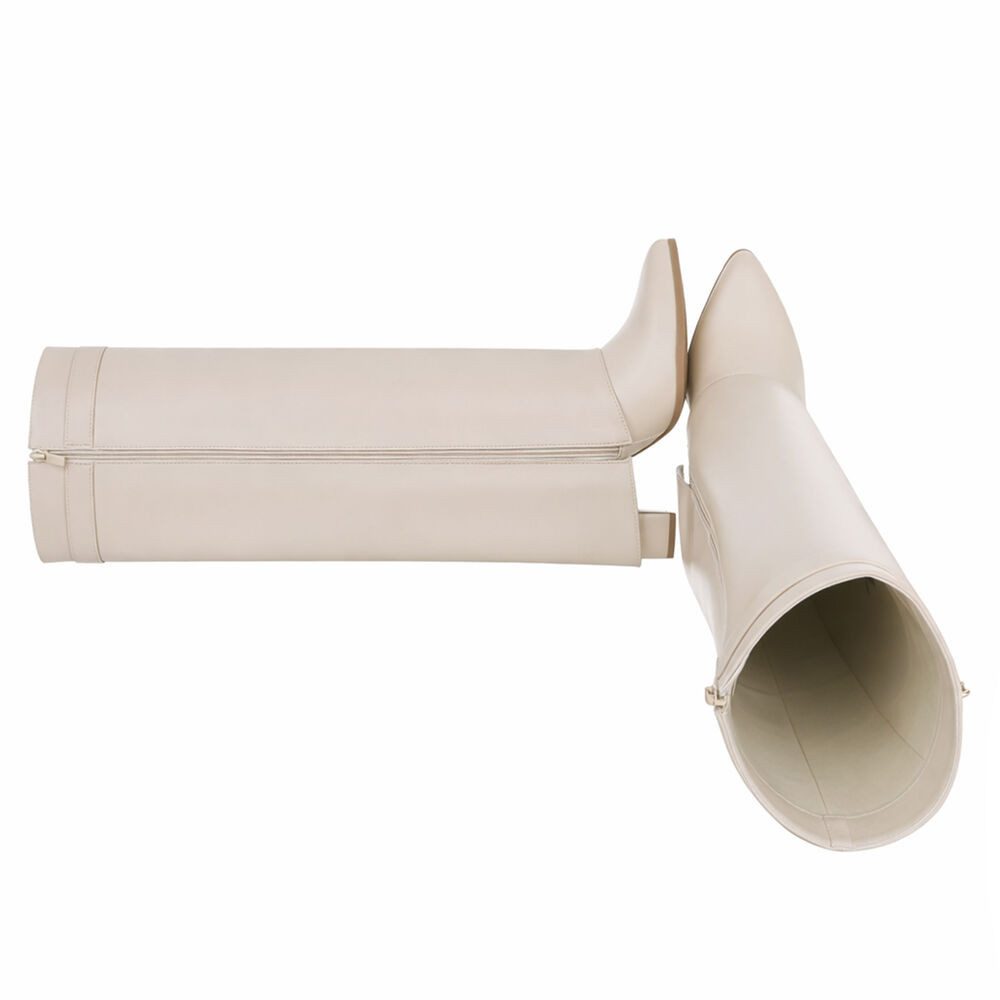 Ital-Design Elegante Stiefel mit hohem Schaft und Blockabsatz für Damen High-Heel-Stiefel (90948424) Blockabsatz Stiefel in Beige