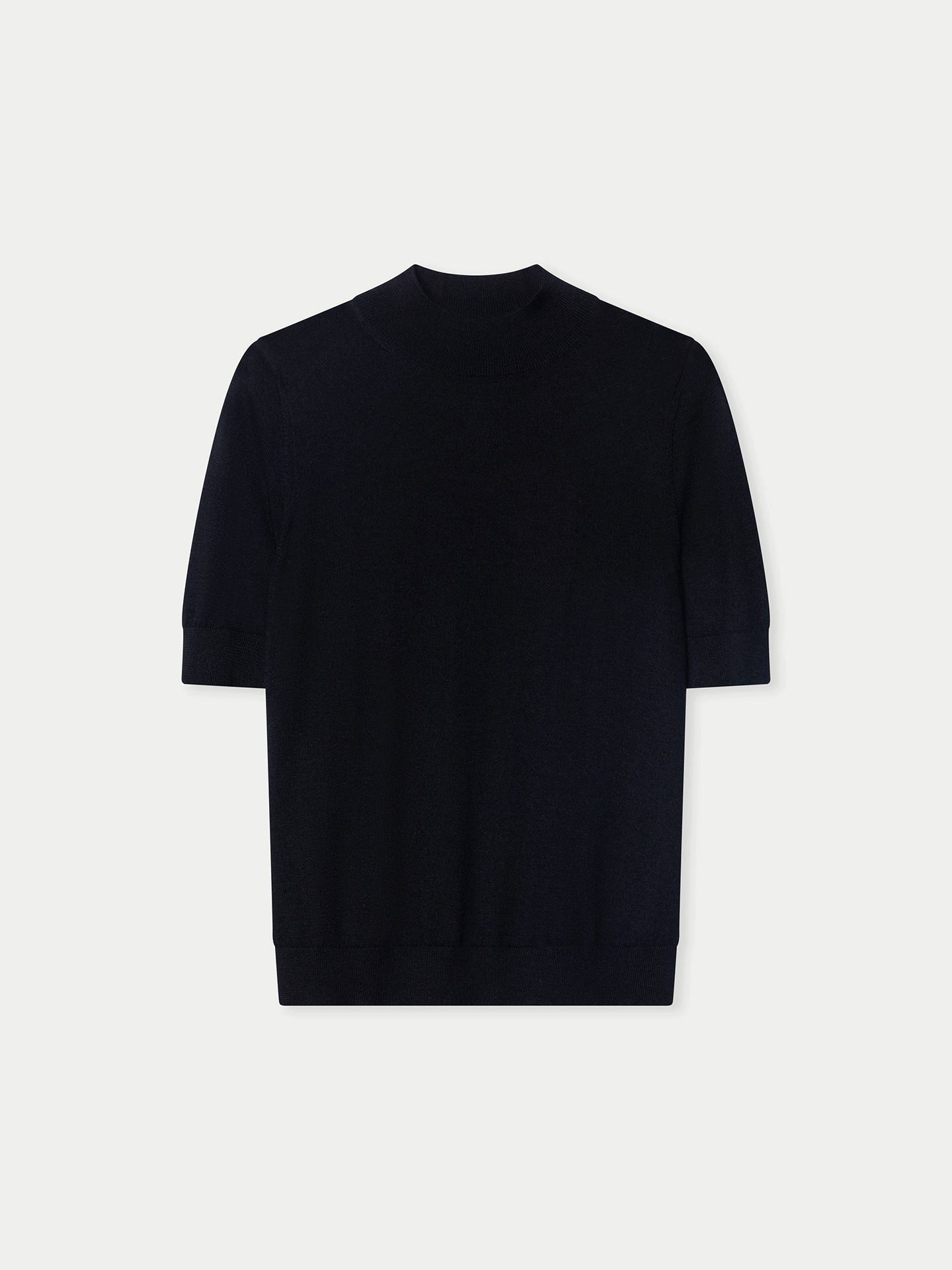 GOBI Cashmere Rundhalspullover Kaschmir-Seiden-Shirt mit Stehkragen