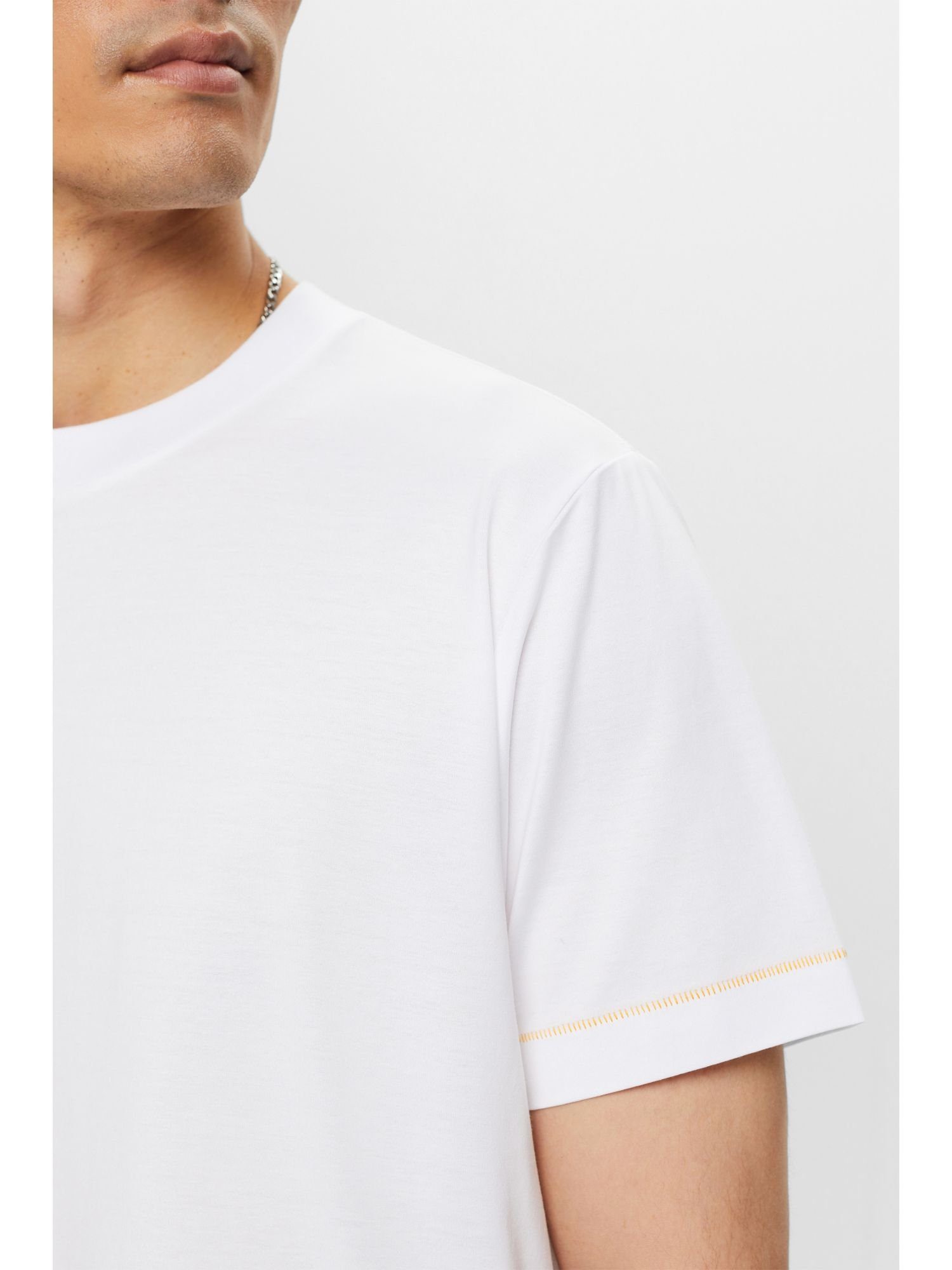 Baumwolle WHITE 100 % T-Shirt Jersey, (1-tlg) Rundhals-T-Shirt aus Esprit Collection