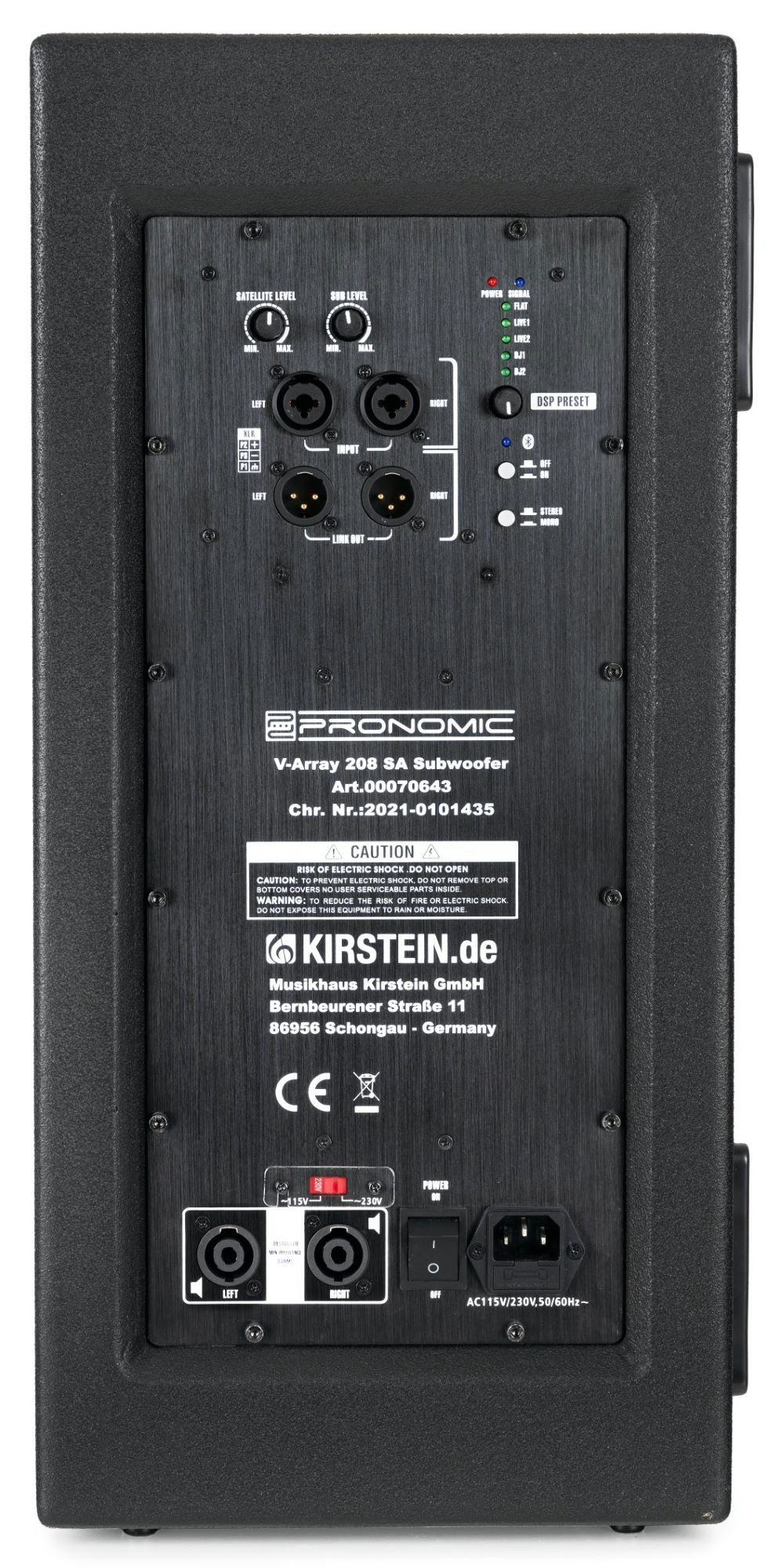 Pronomic V-Array Compact-Wide Aktives PA-System Set Party-Lautsprecher (Bluetooth 4.2 Empfänger, 640 W, Geeignet bis ca. 100 Zuhörer - Subwoofer mit 2x 8 zoll Lautsprecher)