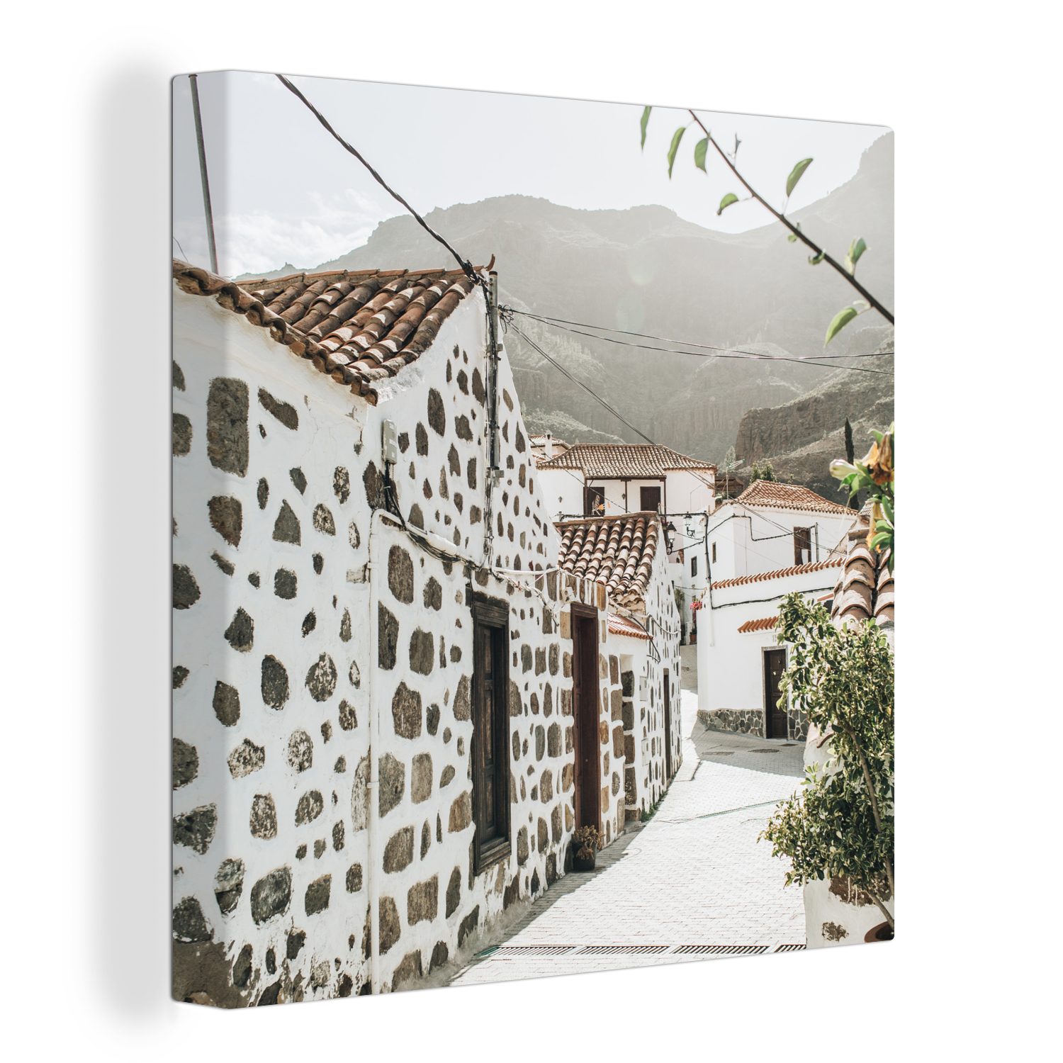 OneMillionCanvasses® Leinwandbild Sommer - Haus - Weiß, (1 St), Leinwand Bilder für Wohnzimmer Schlafzimmer