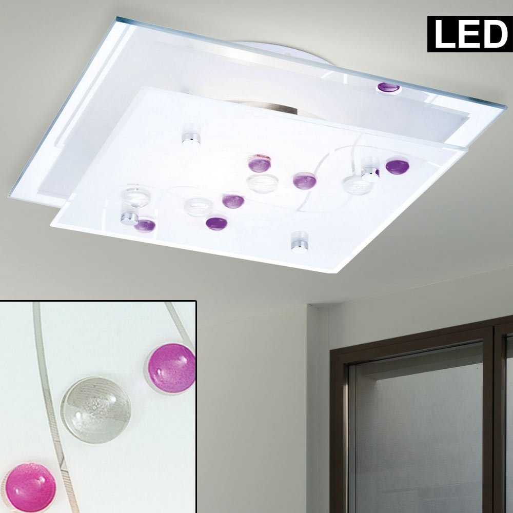 Globo LED Deckenleuchte, LED-Leuchtmittel fest verbaut, Warmweiß, LED Design Decken Leuchte Wohn Schlaf Zimmer Beleuchtung