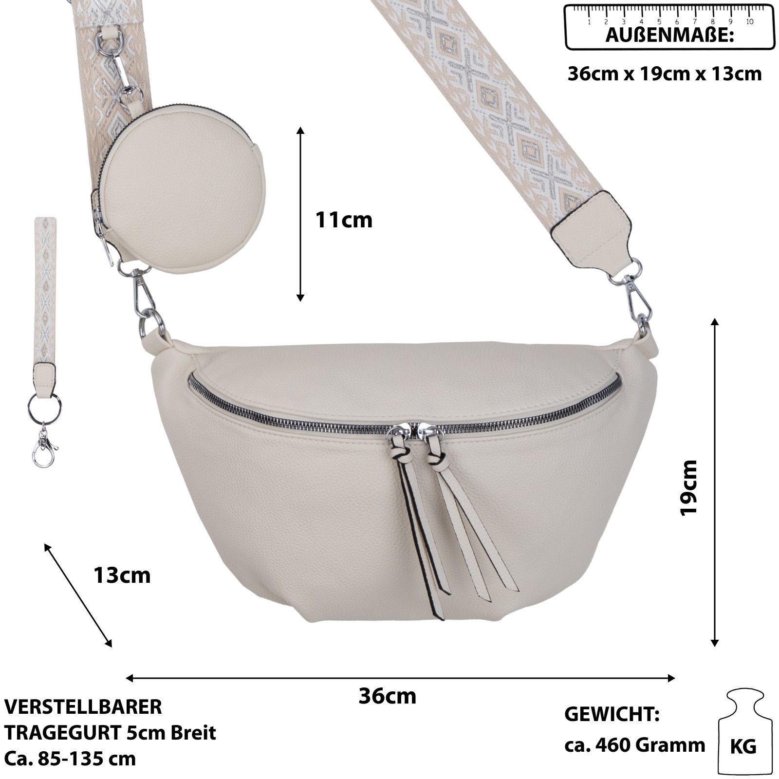 EAAKIE Gürteltasche Bauchtasche Umhängetasche Crossbody-Bag Kunstleder günstig online kaufen