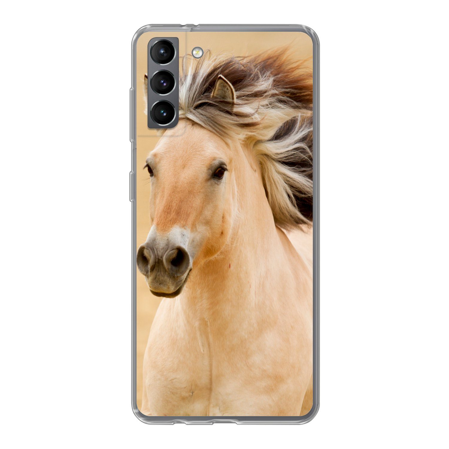 MuchoWow Handyhülle für Samsung Galaxy S21 Plus Pferde - Tiere - Mähne - Porträt, Phone Case, Silikon, Schutzhülle Dünn