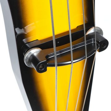 FAME Kontrabass, UB-1 Elektrischer Kontrabass Sunburst, Transportabler 3/4 Größe Bass, mit Piezo Tonabnehmer, inklusive Gig Tasche, Elektrischer Kontrabass, 3/4 Größe Bass, Piezo Tonabnehmer