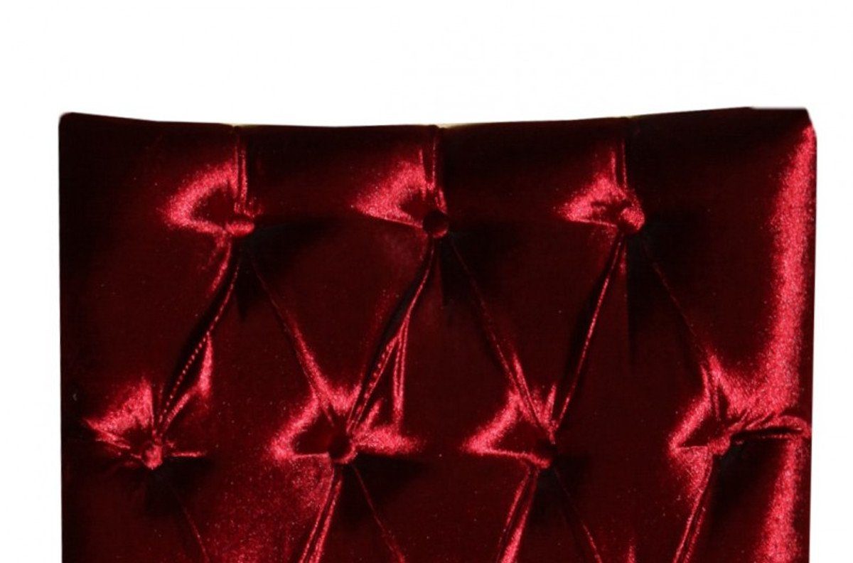 Esszimmerstuhl Padrino Schwarz Bordeaux Stuhl Barock Stuhl - Luxus Esszimmer Qualität Rot Designer Casa / -