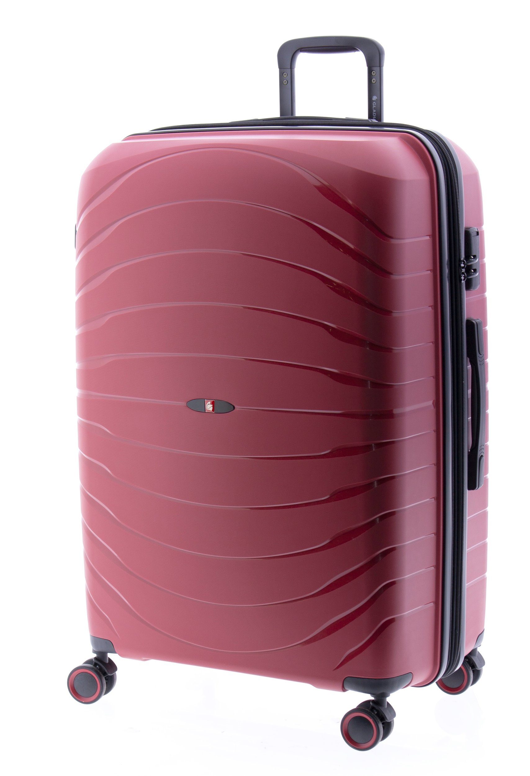 GLADIATOR Hartschalen-Trolley - Koffer L, 77 cm, 4 Rollen, Dehnfalte, blau, grau od. rot