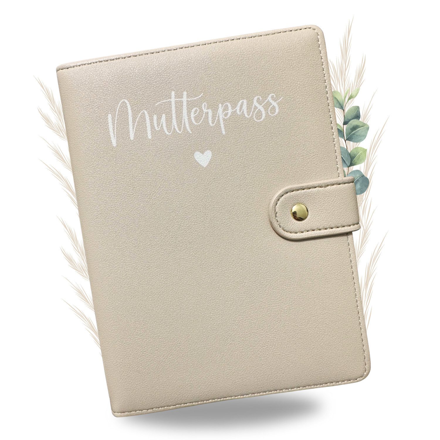 Malino Mutterpass-Hülle Mutterpasshülle Leder Beige Deutsch, Schutzhülle Mutterpass-Hülle