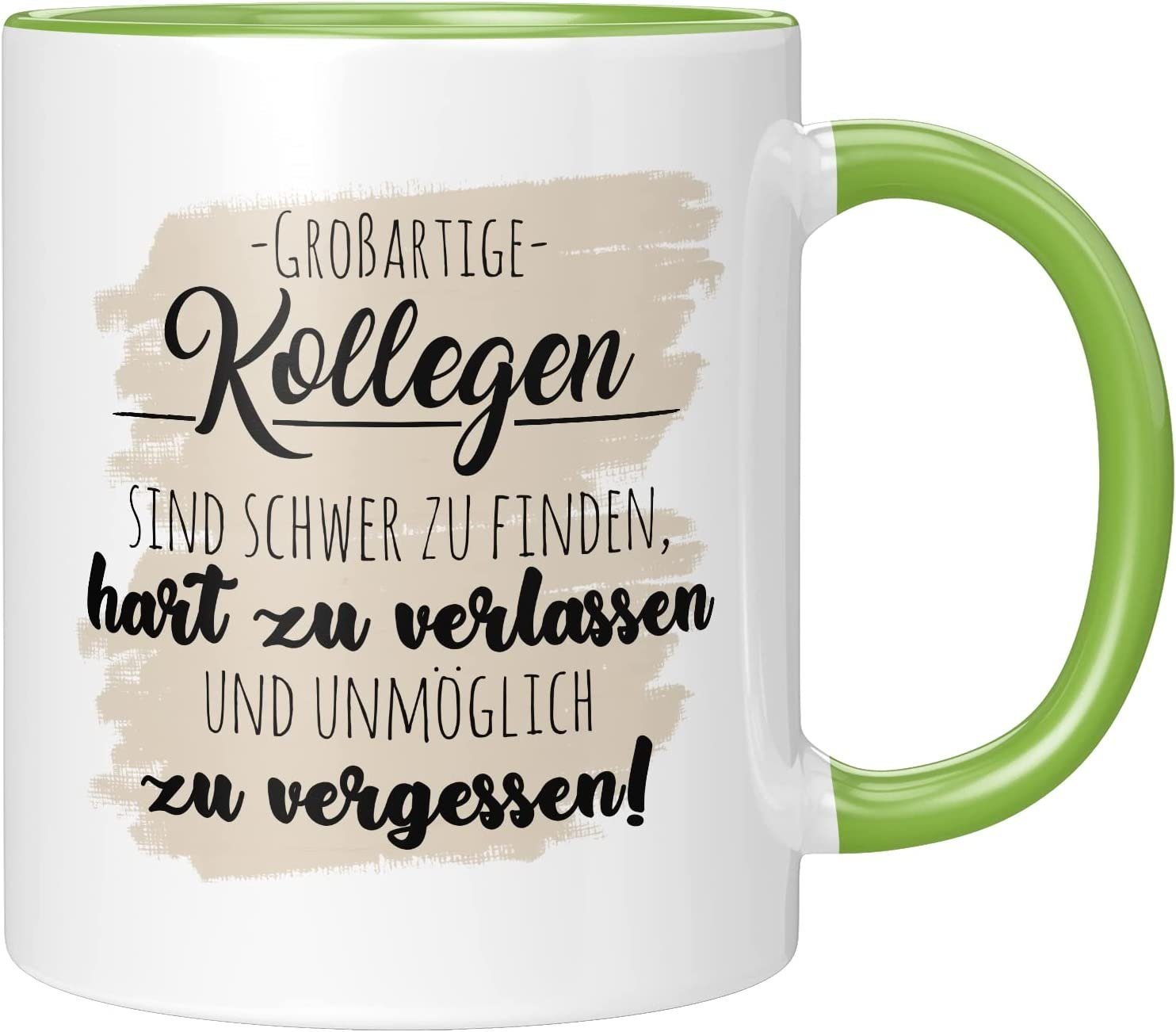 TassenTicker Tasse TASSENTICKER - Großartige Kollegen sind schwer zu finden - Kollege, 330ml Grün