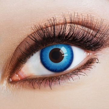 aricona Farblinsen Blaue Farbige Cosplay Kontaktlinsen Halloween Jahreslinsen Farbig, ohne Stärke, 2 Stück