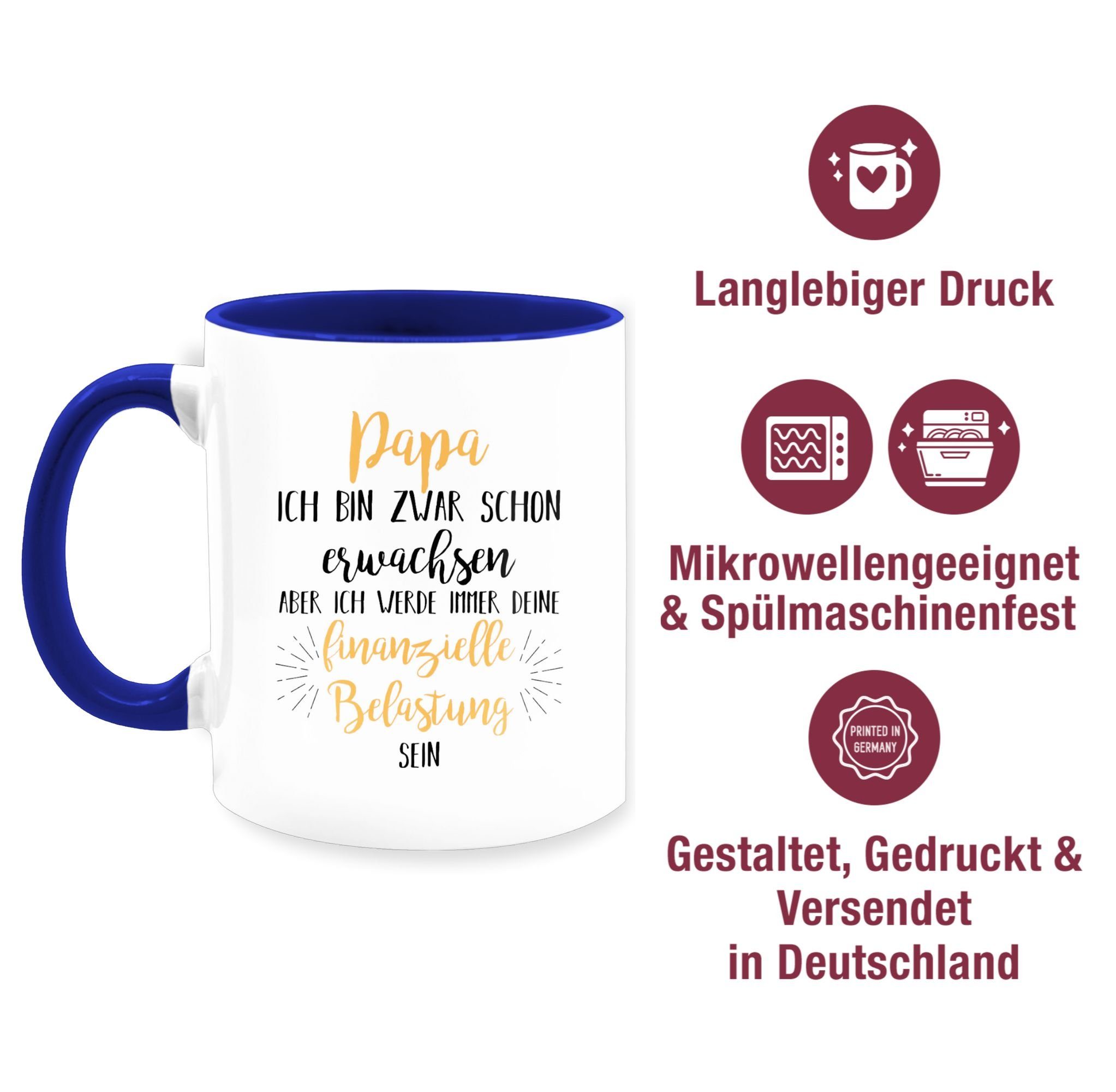 Belastung immer ich werde deine Geschenk Dunkelblau Kaffeetasse Papa Shirtracer Vatertag 2 sein, finanzielle Keramik, Tasse