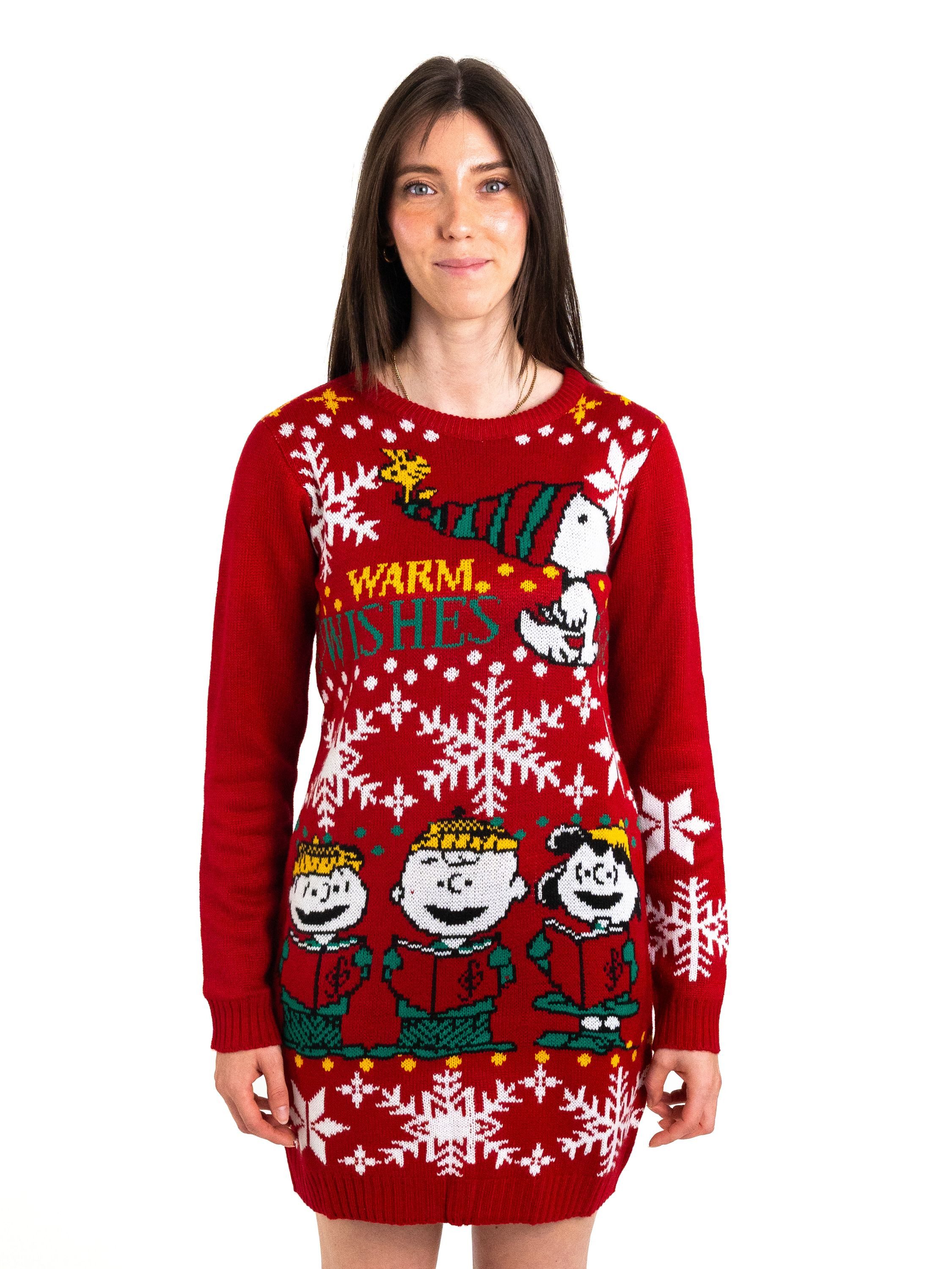 United Labels® Weihnachtspullover The Peanuts Snoopy Winter Strick Rot günstig online kaufen