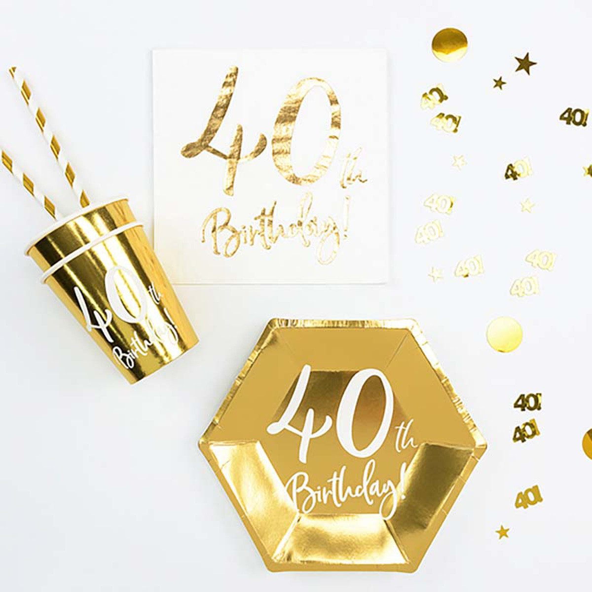 partydeco Konfetti Konfetti Metall Happy Birthday #40 15g