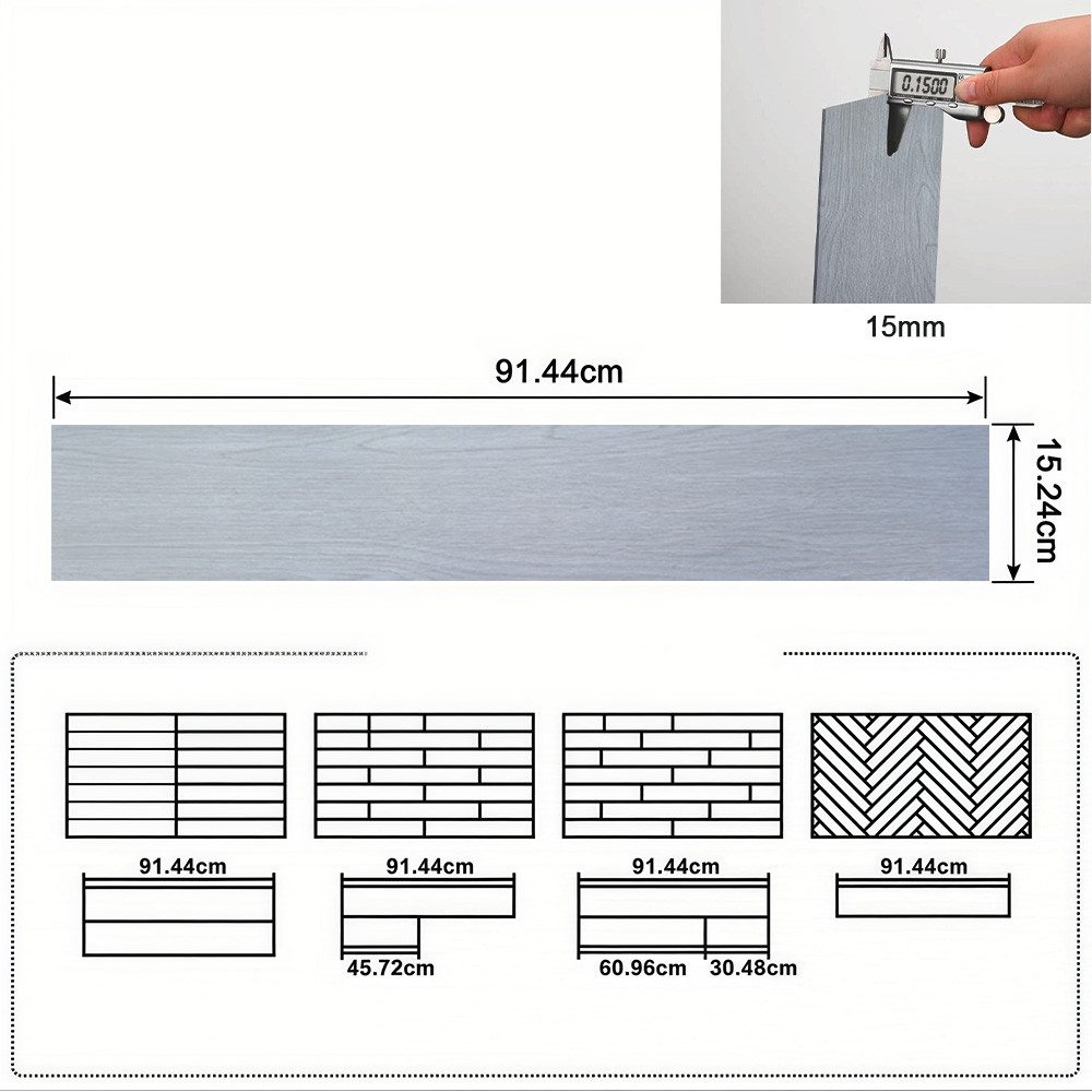 PFCTART Vinylboden Selbstklebende PVC Dielen in Holzoptik – 36 Platten für 5m², Umweltfreundlich & strapazierfähig – ideal für Wohnungen & Büros, Einfach zu verlegen, pflegeleicht, geeignet für Böden & Wände