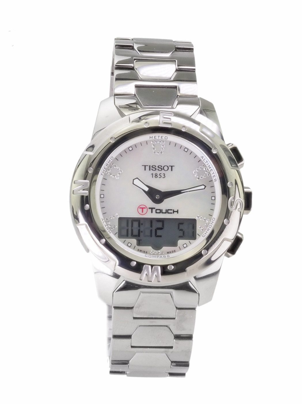 Tissot Quarzuhr Tissot Damen Quarz Uhr T-Touch II Titanium Chronograph T0472204411600, (Diamantiert)