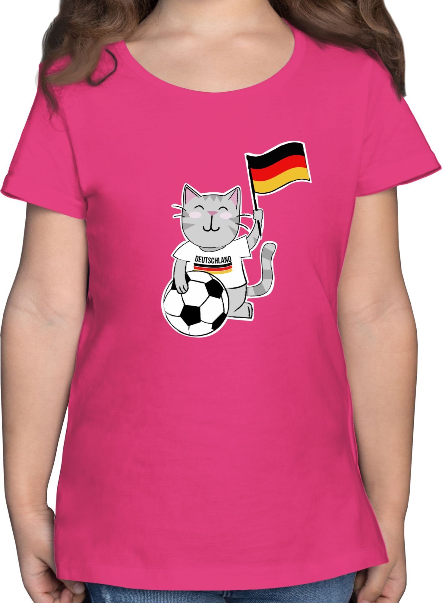 T-Shirt Fußball Katze Deutschland