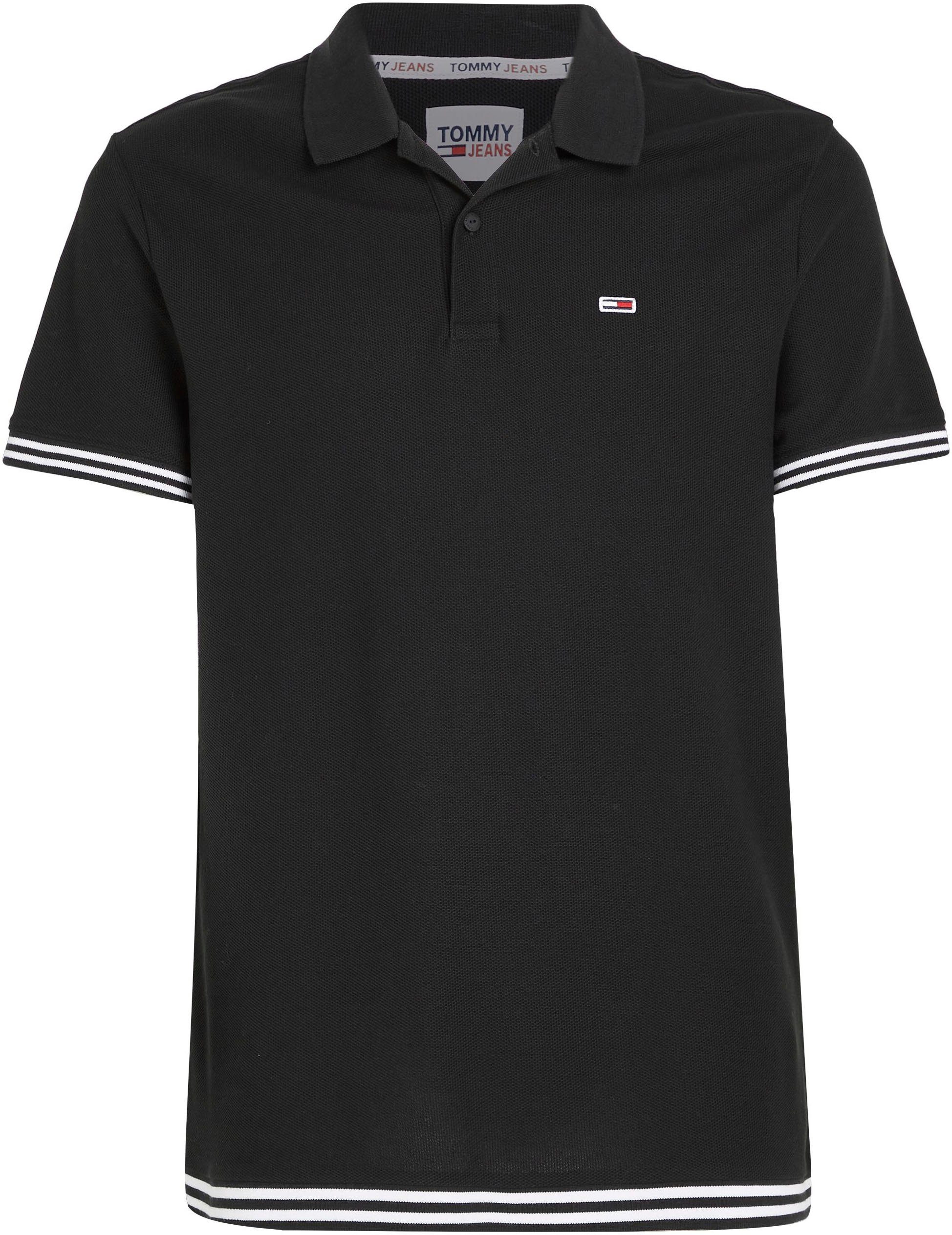 TJM Poloshirt Polokragen Jeans CLSC Black Tommy mit POLO TIPPING