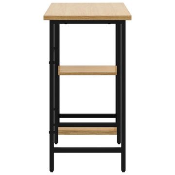 furnicato Schreibtisch Computertisch Schwarz und Eiche Hell 80x40x72 cm MDF und Metall