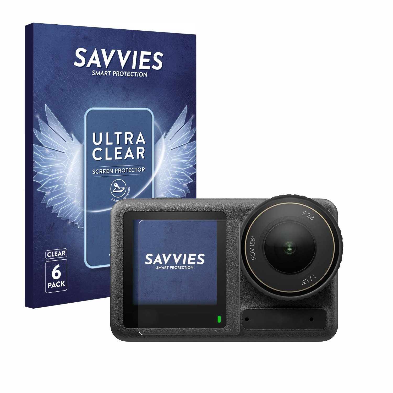 Savvies Displayschutzfolie Schutzfolie für DJI Osmo Action 4 (Vorderes Display), 6 Stück, Displayschutz Schutz Folie Klar Transparent