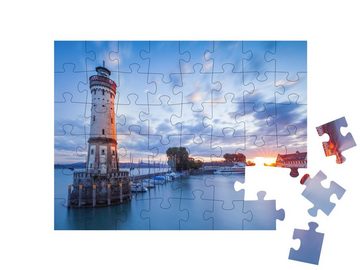 puzzleYOU Puzzle Leuchtturm im Hafen von Lindau, Bodensee, Bayern, 48 Puzzleteile, puzzleYOU-Kollektionen Bodensee