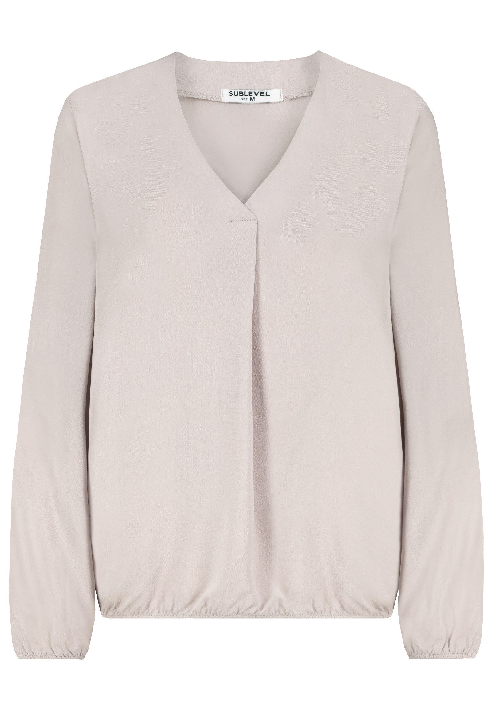 SUBLEVEL Blusenshirt Elegantes Design, V-Ausschnitt, Langarm, Faltenakzent günstig online kaufen