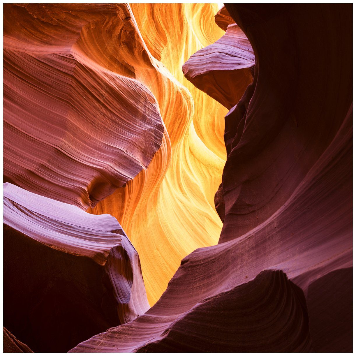 Wallario Tischplatte Schlucht aus Sandstein in Arizona Antelope Canyon (1 St), für Ikea Lack Tisch geeignet