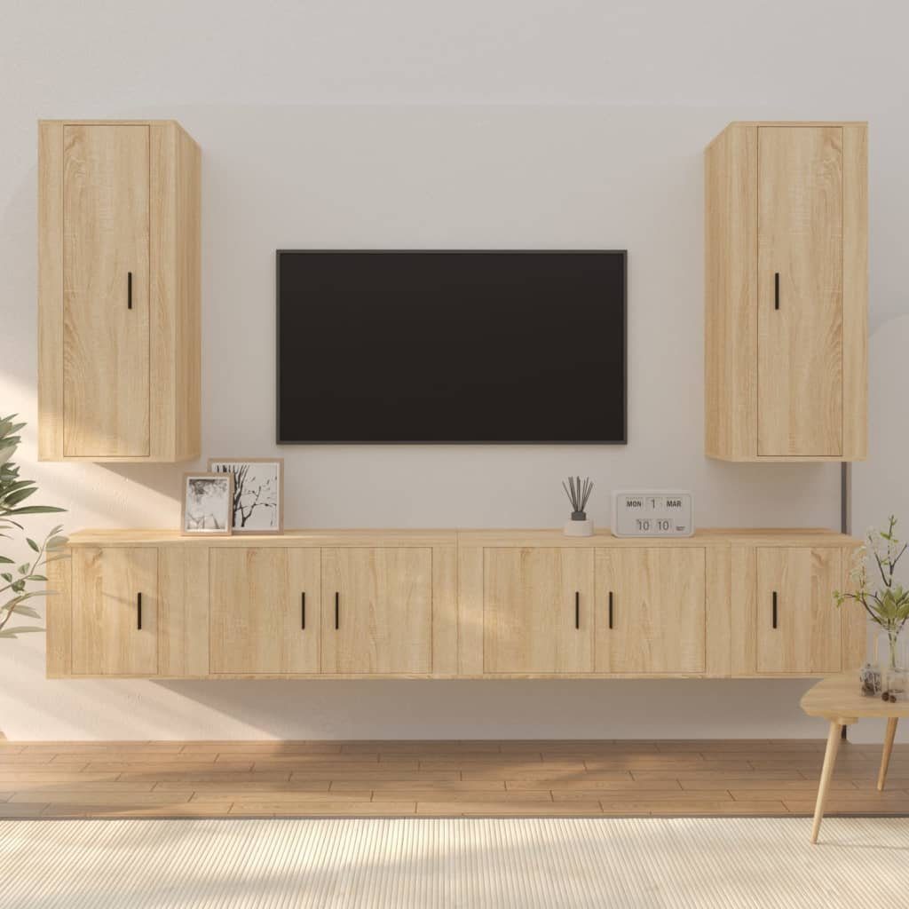 furnicato TV-Schrank 6-tlg. TV-Schrank-Set Sonoma-Eiche Holzwerkstoff