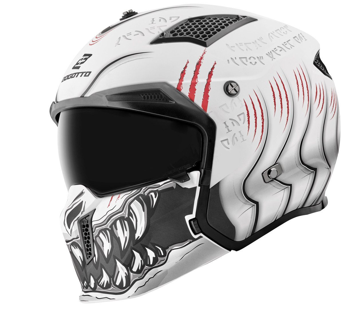 Bogotto Motorradhelm Radic Waheela 22.06 Helm, Herausnehmbares Innenfutter,integriertes Sonnenvisier
