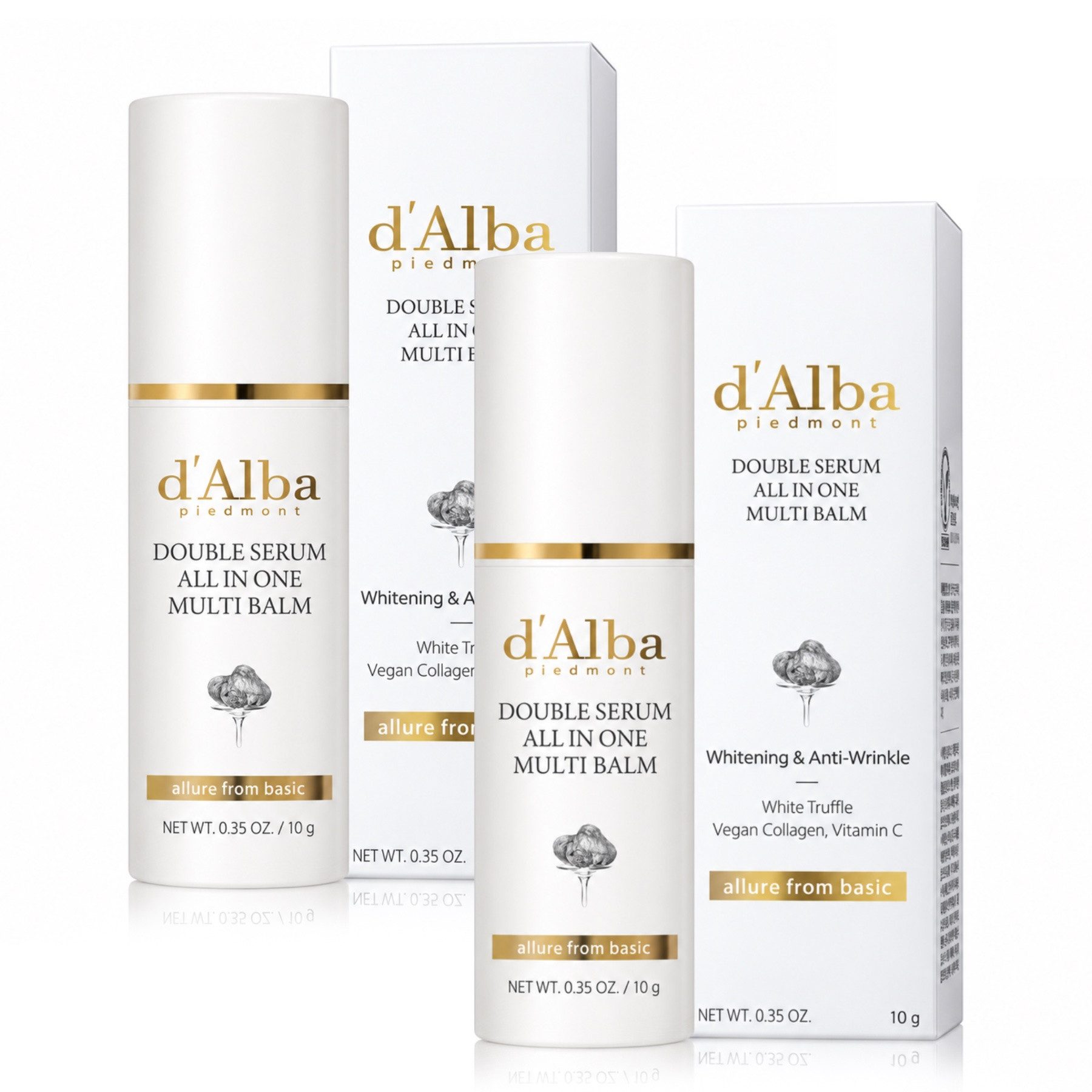 d'Alba Gesichtspflege Gesichtsbalm Anti Falten Serum Vitamin C Kollagen White Trüfflel, 2-tlg., Feuchtigkeitspflege, Straffheit, Vitamin C, Antioxidativ