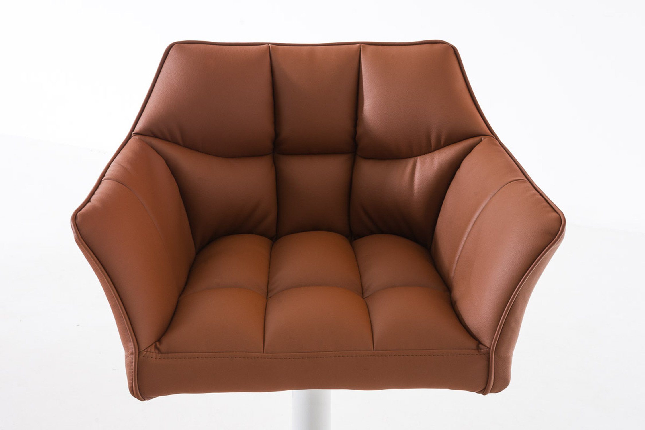 Sitzfläche: (mit Fußstütze TPFLiving weiß & Hellbraun Metall drehbar für Kunstleder Rückenlehne und Theke 360° - Hocker Küche), Barhocker - Damaso -