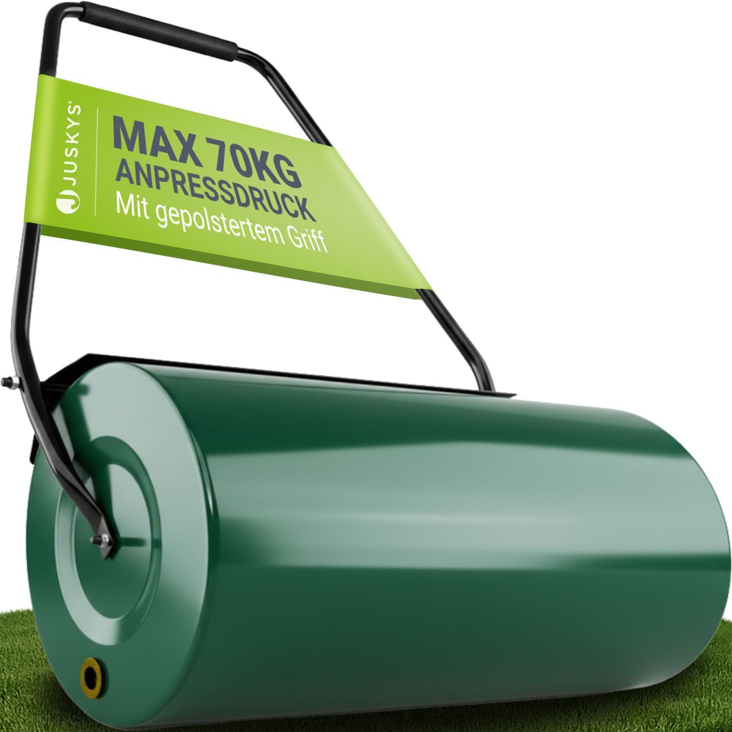 Juskys Rasenwalze Fritz, 60 cm,aus Metall, befüllbar mit 50 L Wasser oder Sand