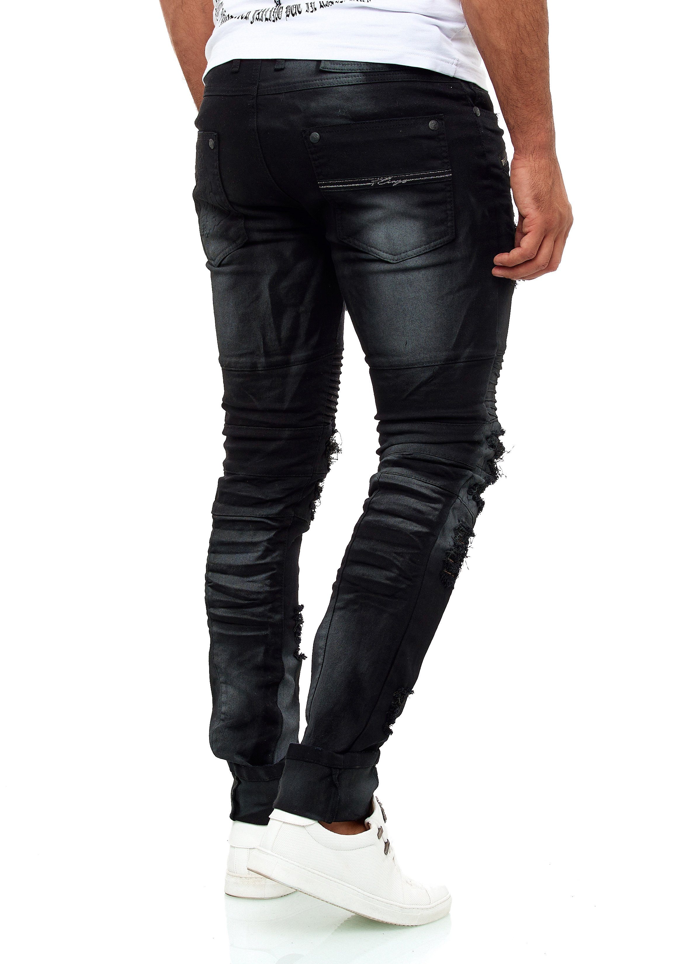 KINGZ Slim-fit-Jeans im angesagten Destroyed-Look