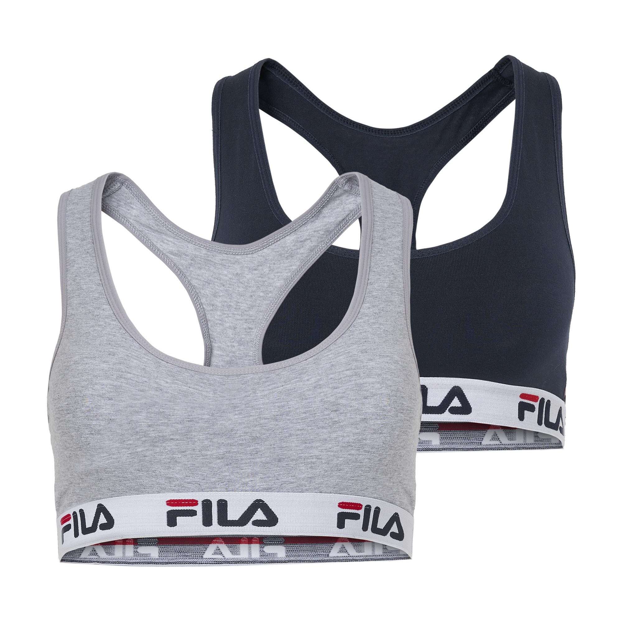 Fila Bustier WOMAN BUSTIER (2er Pack) ohne Polsterung und ohne Bügel, Racerbackrücken