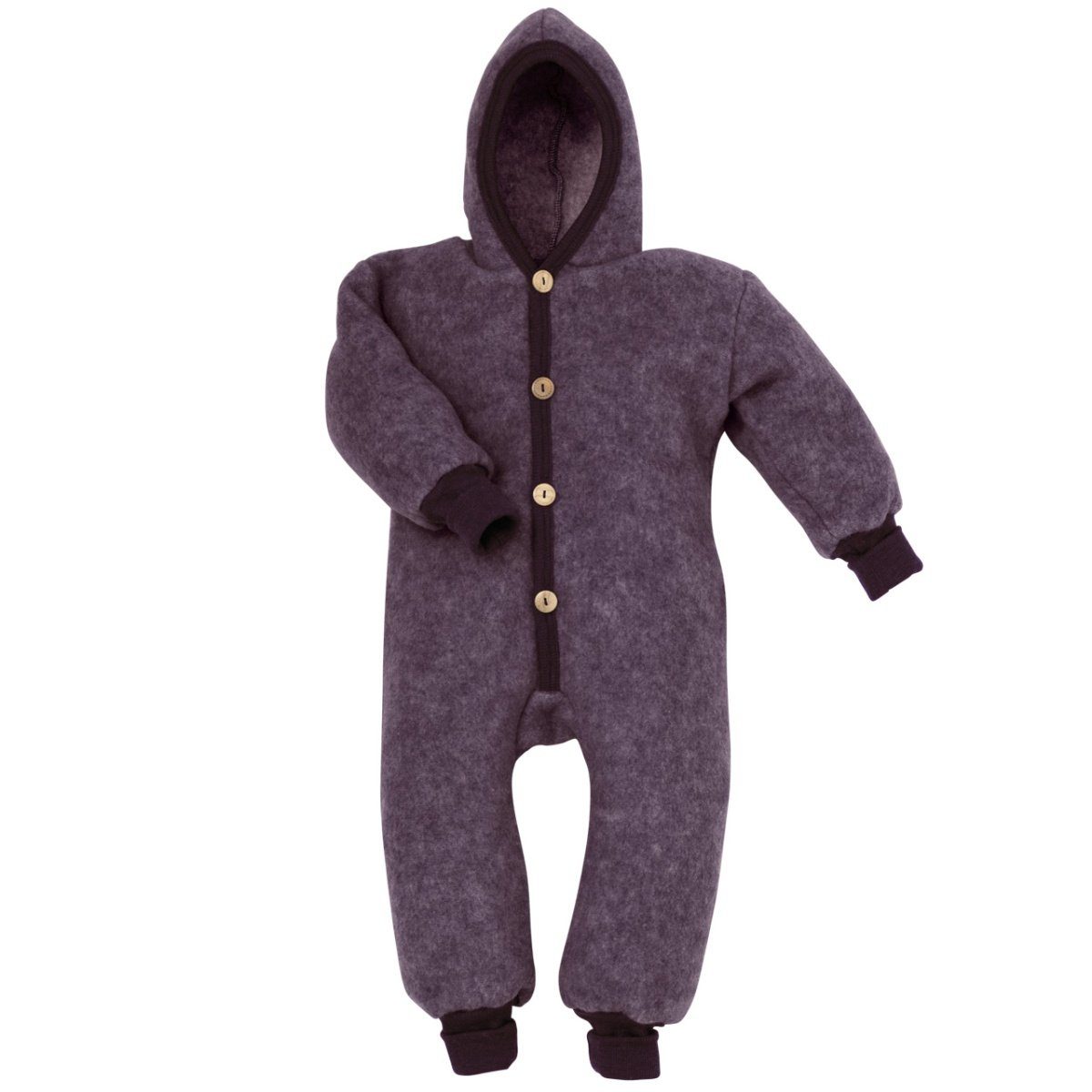 Cosilana Overall (1-tlg) Baby Overall mit Kapuze aus Bio Schurwolle / Bio Baumwolle